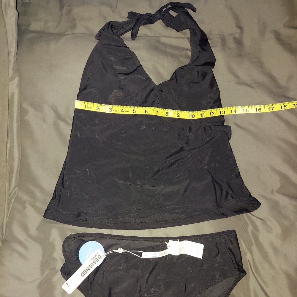 Cupshe Women's black ruffle tankini set - Size M
